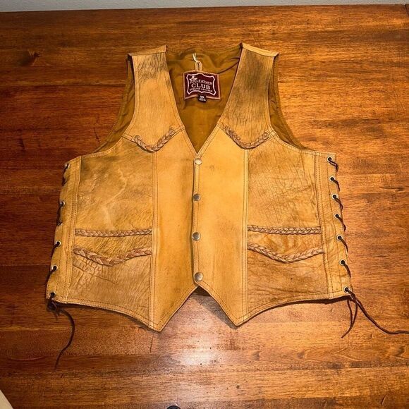 Leather Club Harley Davidson Biker Vest - Picture 3 of 7